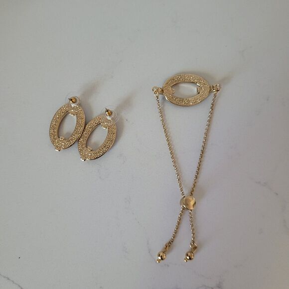 3 Pc Set Black Enamel Gold Tone Link Necklace Set Rhinestone Chunky 16-19" Vtg - Picture 5 of 16